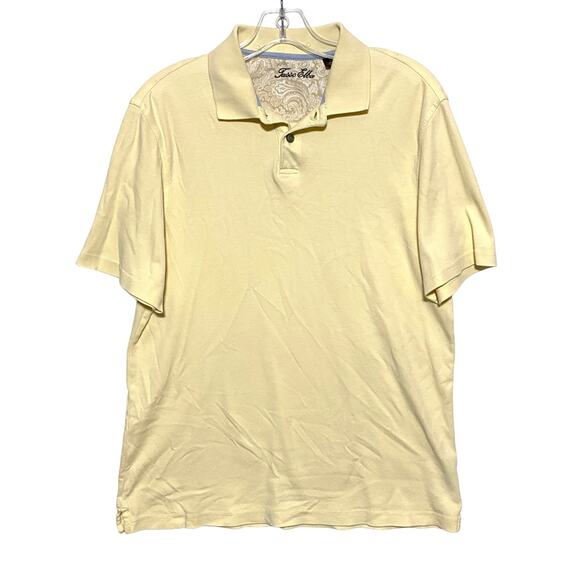 Tasso Elba Light Yellow Polo Shirt Mens S Preppy Casual Classic Pastel Spring - Picture 1 of 7